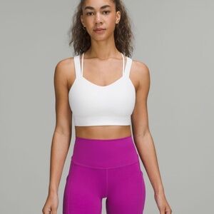 Lululemon Like a Cloud Longline Bra Light Support, D/DD Cup, White, Size 12